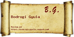 Bodrogi Gyula névjegykártya